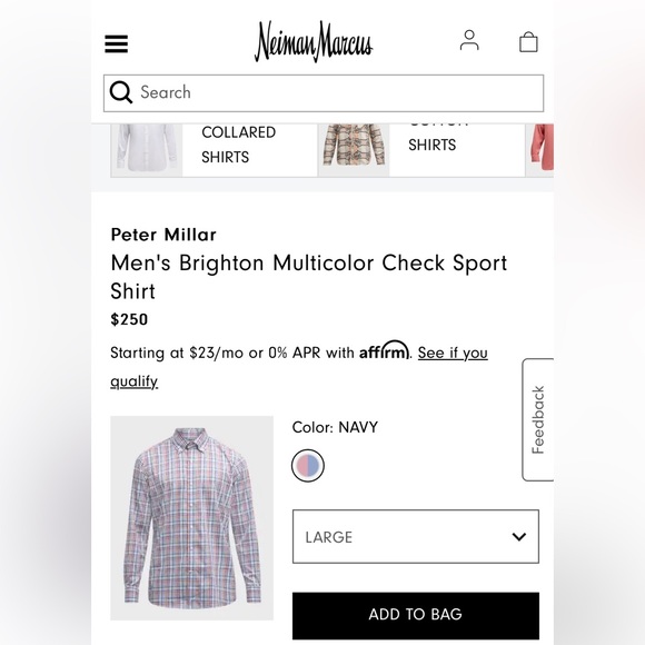 Peter Millar Multicolor Check Button Down Cotton - Picture 8 of 8